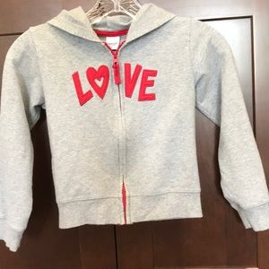 Girls Oshkosh Love Gray Hoodie